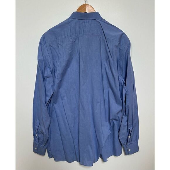 Alain Figaret Paris Button Down Dress Shirt Blue Classic size 44L - Picture 3 of 11